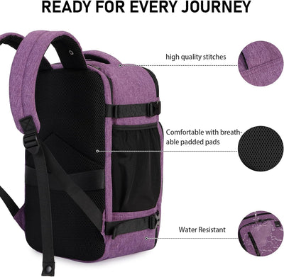 ECOHUB Rucksack 40x20x25 für Ryanair Flugzeug Reiserucksack Handgepäck Gepäck Laptop Daypacks PET-Re