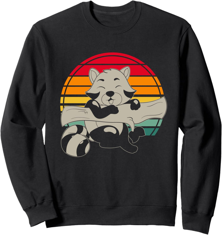 Asien Tiermotiv China Zoo Tier Retro Roter Panda Sweatshirt