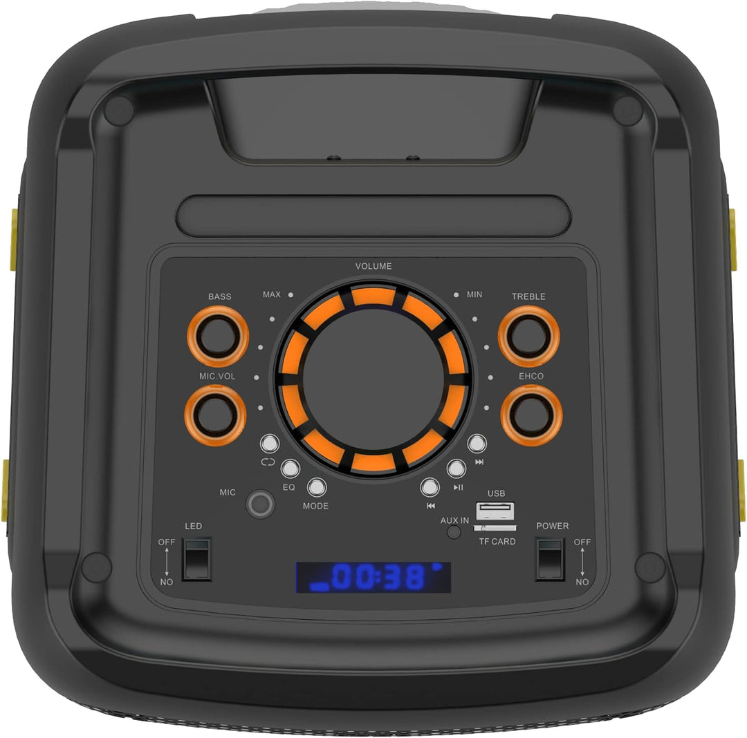 N-Gear The Flash Banger 777 Musikbox - Tragbarer Bluetooth Box mit RGB Lichteffekten und 8" Bass Lau