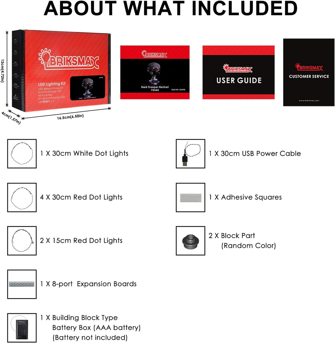 BRIKSMAX Led Beleuchtungsset für Lego Star Wars Dark Trooper Helm - Compatible with Lego 75343 Baust
