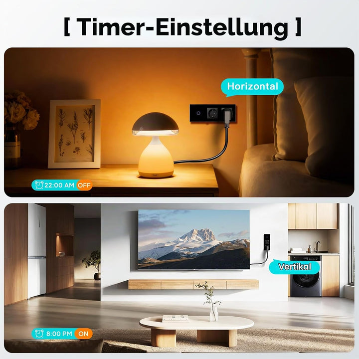 BSEED Normal Steckdose mit Smart Alexa Lichtschalter Kompatibel mit Alexa,Google Home,Touchscreen-sc