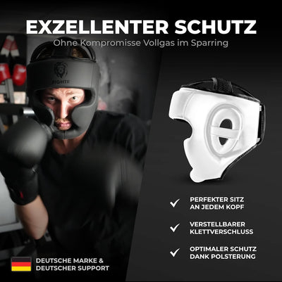 FIGHTR® Kopfschutz mit bestem Sitz für maximalen Schutz | Boxhelm für Sparring | Verstellbare Grösse