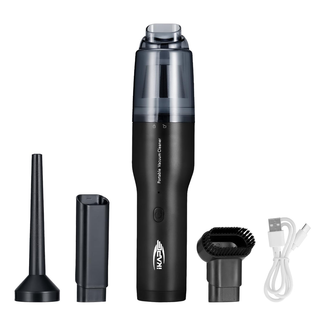 IKAPE Kabelloser Kaffeesatz-Staubsauger – Tragbarer Handstaubsauger mit HEPA-Filter, per USB-C aufla