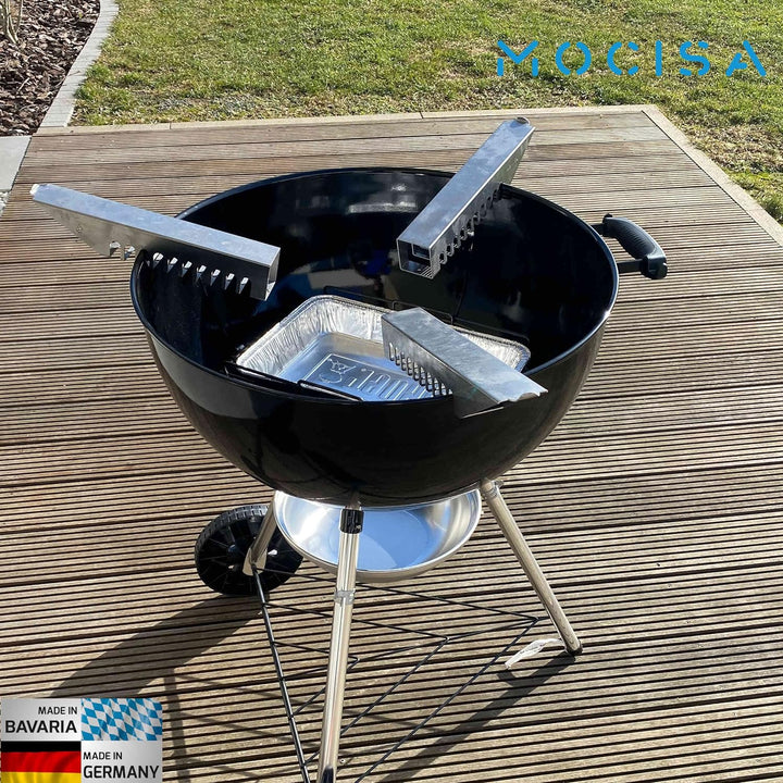 mocisa Universal Auflageleisten für Feuerplatte | Grillplatte | Plancha | Grösse einstellbar | Absta