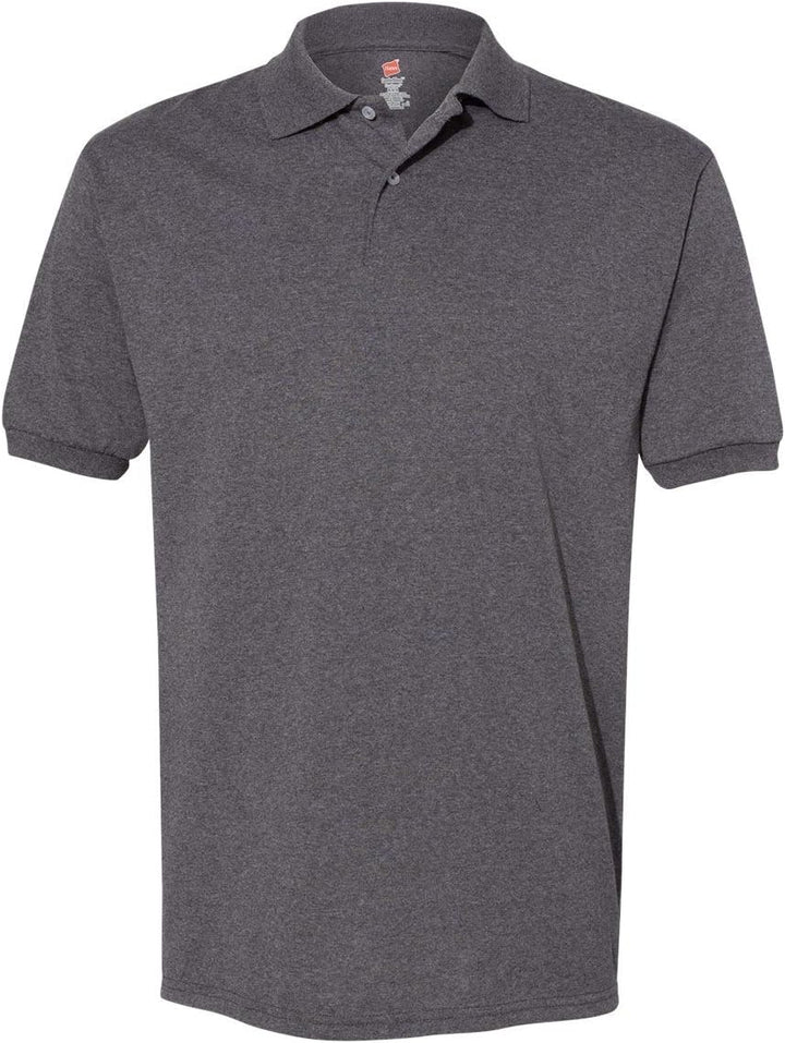 Hanes Herren Männer EcoSmart Jersey Polo, Charcoal Heather M, Charcoal Heather M