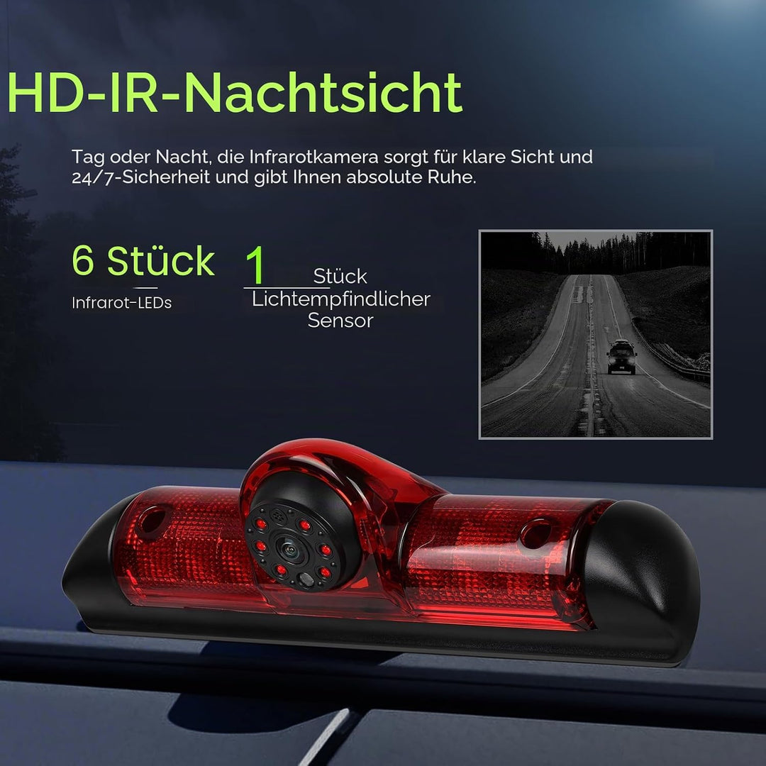 SIXWIN 720P Rückfahrkamera mit Bremsleuchte, Auto Rückfahrkamera für FIAT Ducato Late 3 Gen/Peugeot