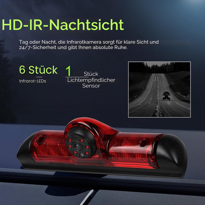 SIXWIN 720P Rückfahrkamera mit Bremsleuchte, Auto Rückfahrkamera für FIAT Ducato Late 3 Gen/Peugeot