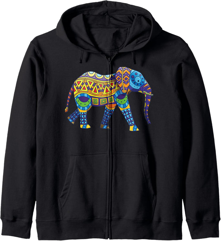 Mandala Ganesha Afrikanischer Elefant Kapuzenjacke