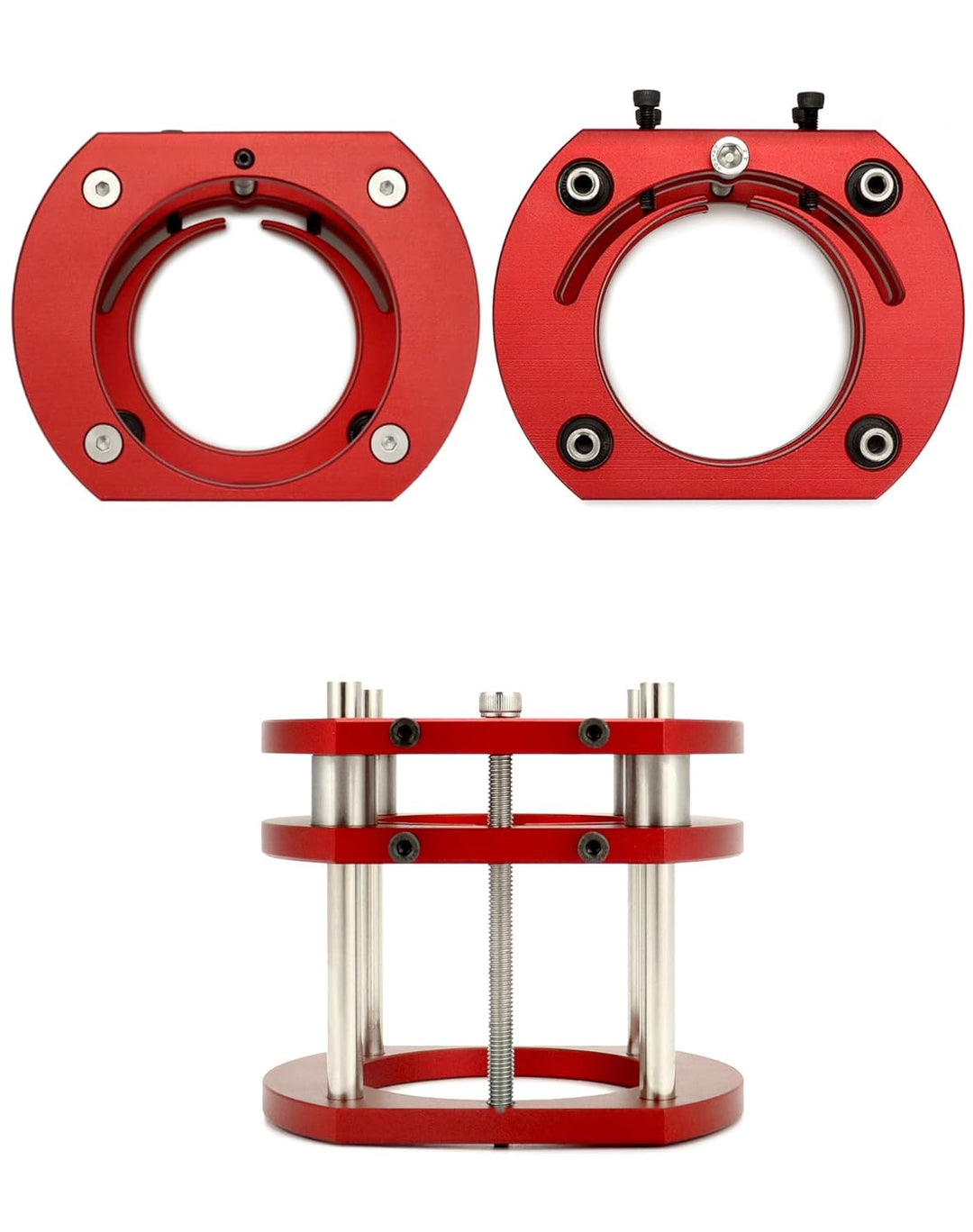 QWORK® Router Lift Base, Fräserlift für Motoren, für Motoren mit 64-66mm Durchmesser, Max. Hub 51 mm