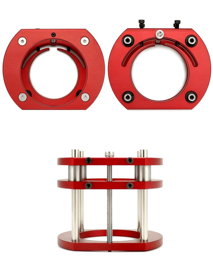 QWORK® Router Lift Base, Fräserlift für Motoren, für Motoren mit 64-66mm Durchmesser, Max. Hub 51 mm