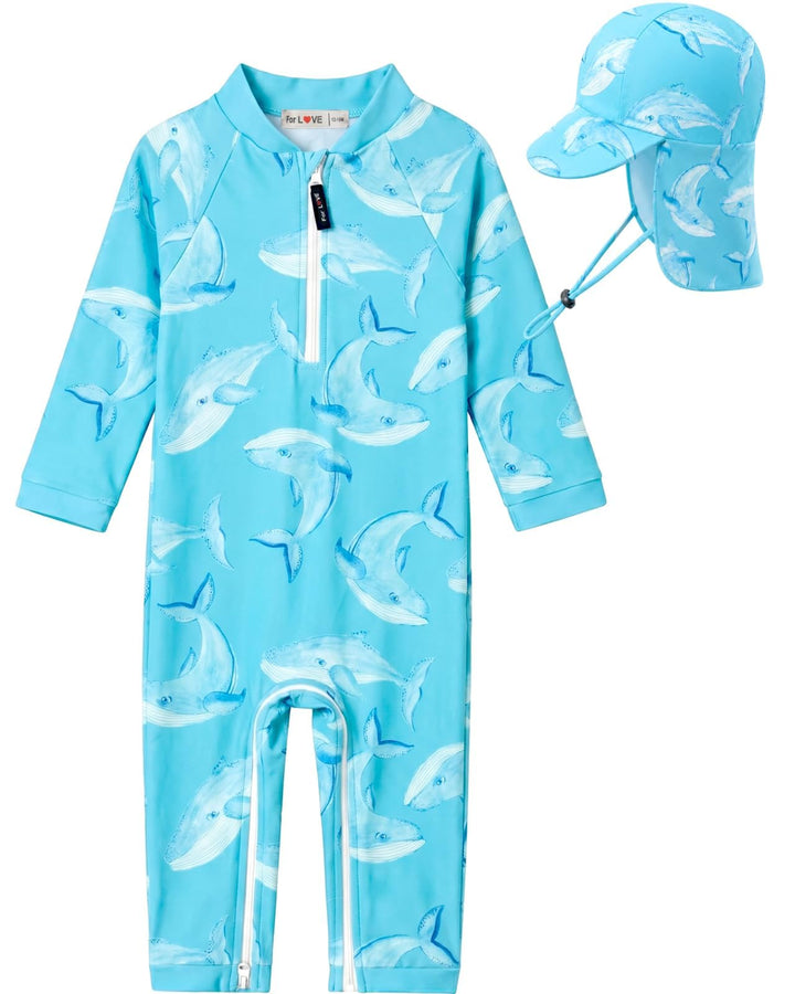 weVSwe Baby Bademode UPF 50+ Schutz Junge Badeanzüge Schrittreissverschluss Langarm mit Sommer Sonne
