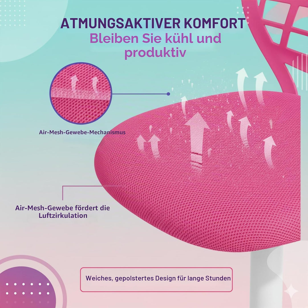 FurnitureR Bürostuhl Schreibtischstuhl Höhenverstellbar Stoffsitz Ergonomischer Arbeitsstuhl ohne Ar