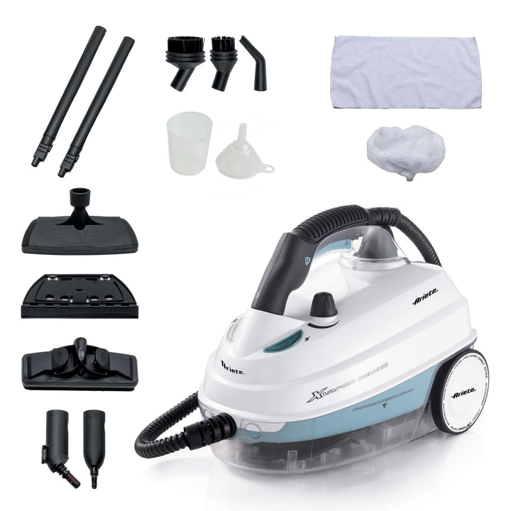 Ariete 4146 XVapor Deluxe fahrbarer Dampfreiniger, 5 bar, integriertes Zubehör-Staufach, Betriebsdau