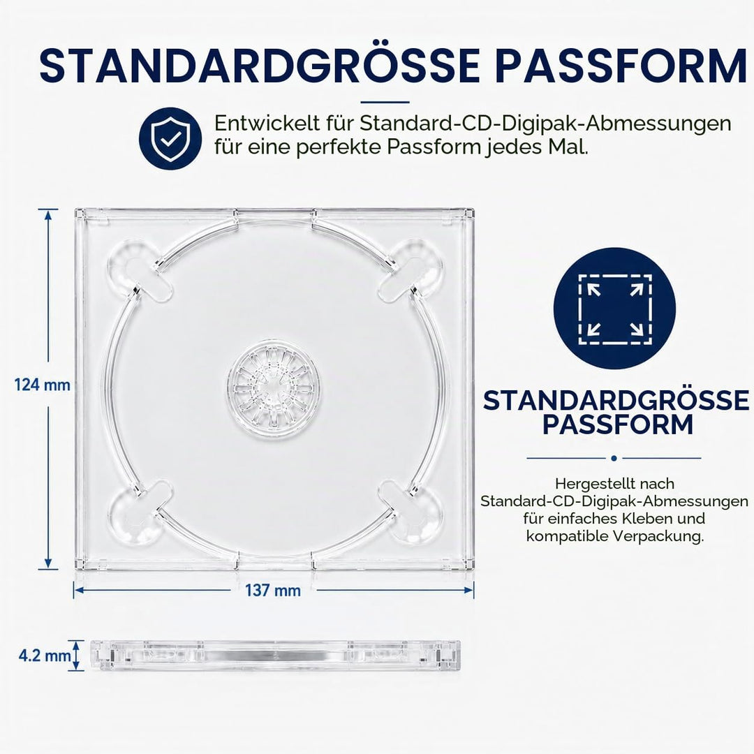 10 x Durchsichtiges CD-Disc-Digitray für Digipacks