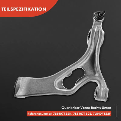 Frankberg 1x Radaufhängung Lenker Vorne Rechts Unten Kompatibel mit Q7 4LB 2010-2015 C.a.y.e.n.n.e 9