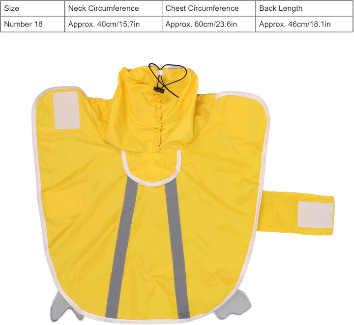 Hunde-Regenmantel, leichte, reflektierende Streifen-Pet-Regenjacke im Poncho-Stil für den Aussenbere
