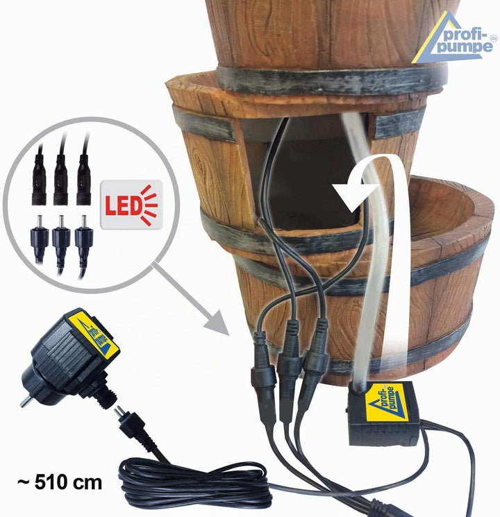 Gartenbrunnen Brunnen Zierbrunnen Zimmerbrunnen Springbrunnen Brunnen mit LED-Licht 230V Wasserspiel