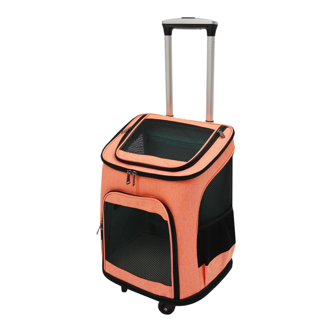 Haustier-Rucksack Mit Rädern, Hunderucksack Katzenrucksack mit Trolley 2 in 1 bis 9 kg,Rucksack Trol