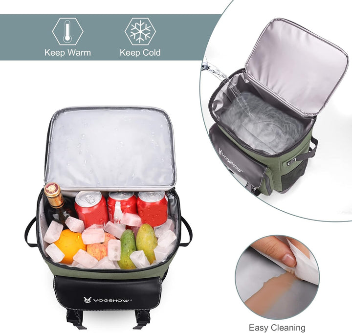 Vogshow Kühlrucksack 30L Kühltasche Gross Kühlbox Wasserdicht Picknickrucksack Auslaufsicher Thermot
