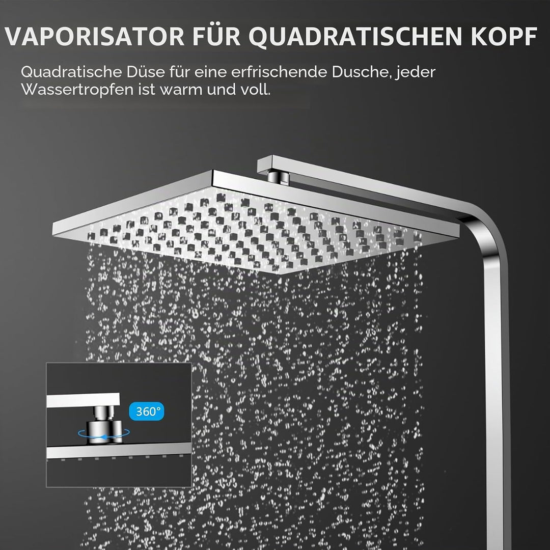 KOMIRO Duschsystem mit Thermostat, Duscharmatur mit thermostat, Regendusche mit Armatur, Duschkopf m