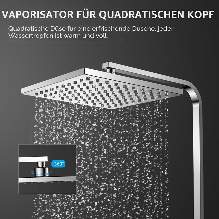 KOMIRO Duschsystem mit Thermostat, Duscharmatur mit thermostat, Regendusche mit Armatur, Duschkopf m