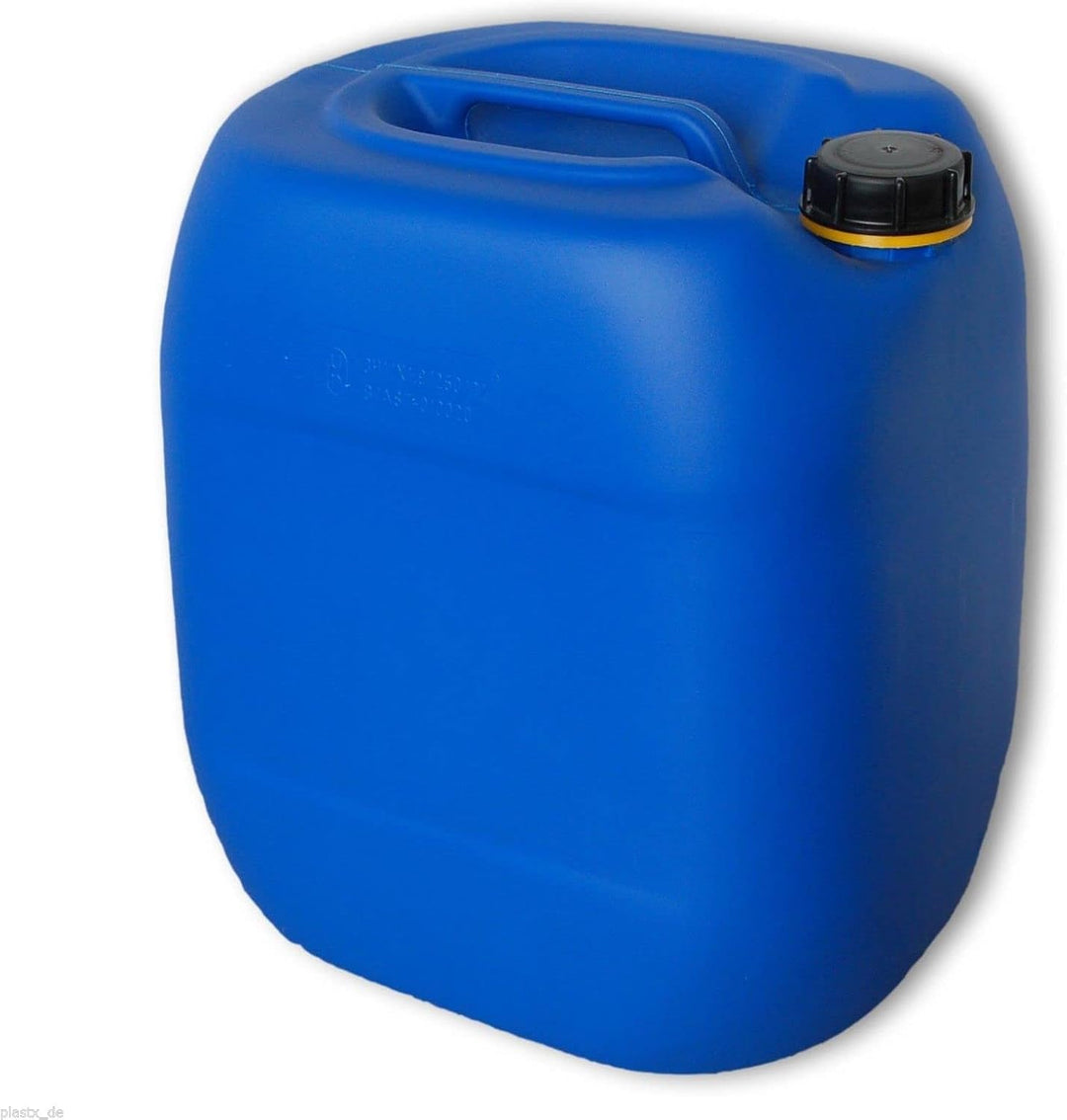 kanister-vertrieb® 4 Stück 30 L Kanister Wasserkanister Kunststoffkanister blau DIN61 + Etiketten