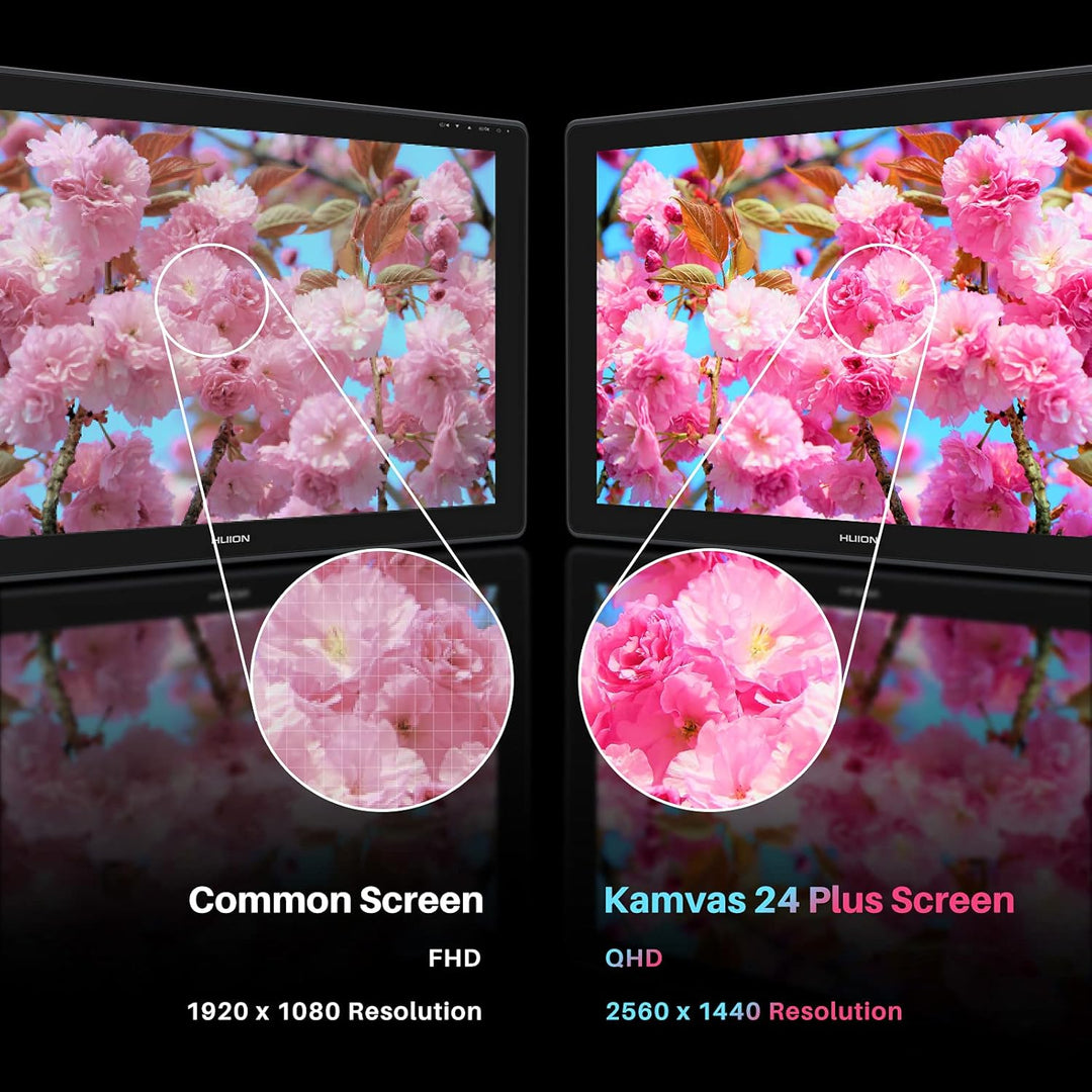 HUION Kamvas 24 Plus 2.5K QHD Grafiktablett mit Display, 140% sRGB Volllaminierter QD-Zeichnungsmoni