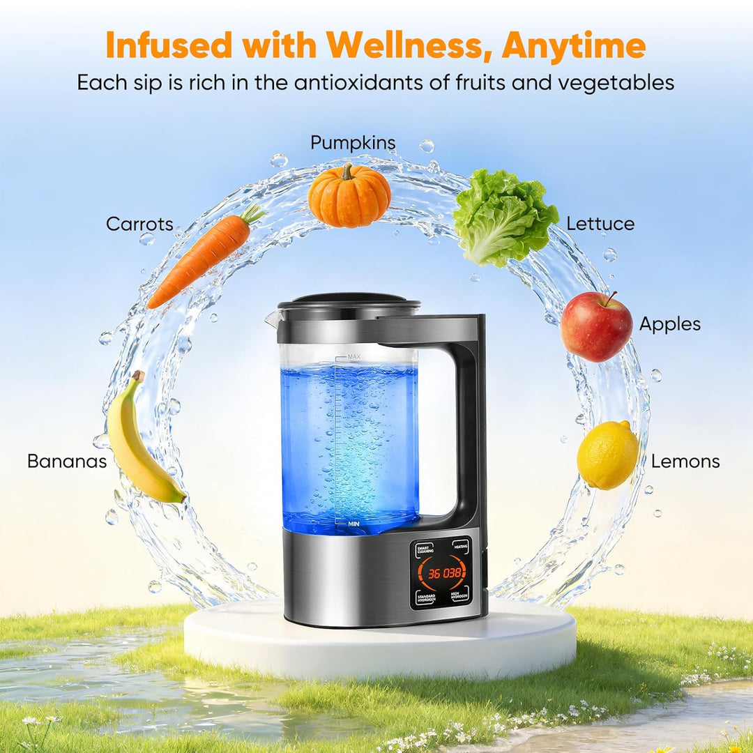 Jradse Wasserstoffgehaltener Wassergenerator, 2 l, tragbar, wasserstoffreich, mit PTC-Heizung, LED-B