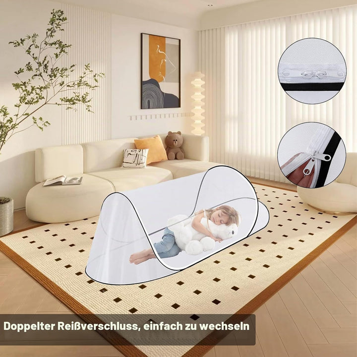 Moskitonetz, 200 x 100 x 70 cm Moskitonetz Pop Up Einzelbett, Faltbares Mosquito Netz Reise Ohne Auf