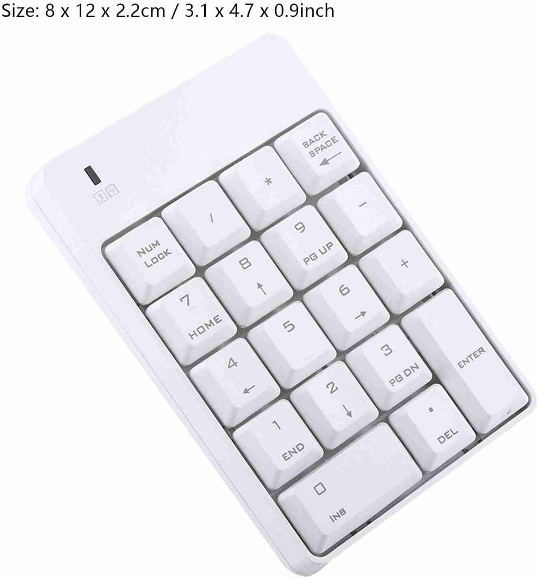 2,4 GHz Kabellose USB-Zifferntastatur 18-Tasten-Numpad Tragbare mit USB-Empfänger für Laptop, Notebo
