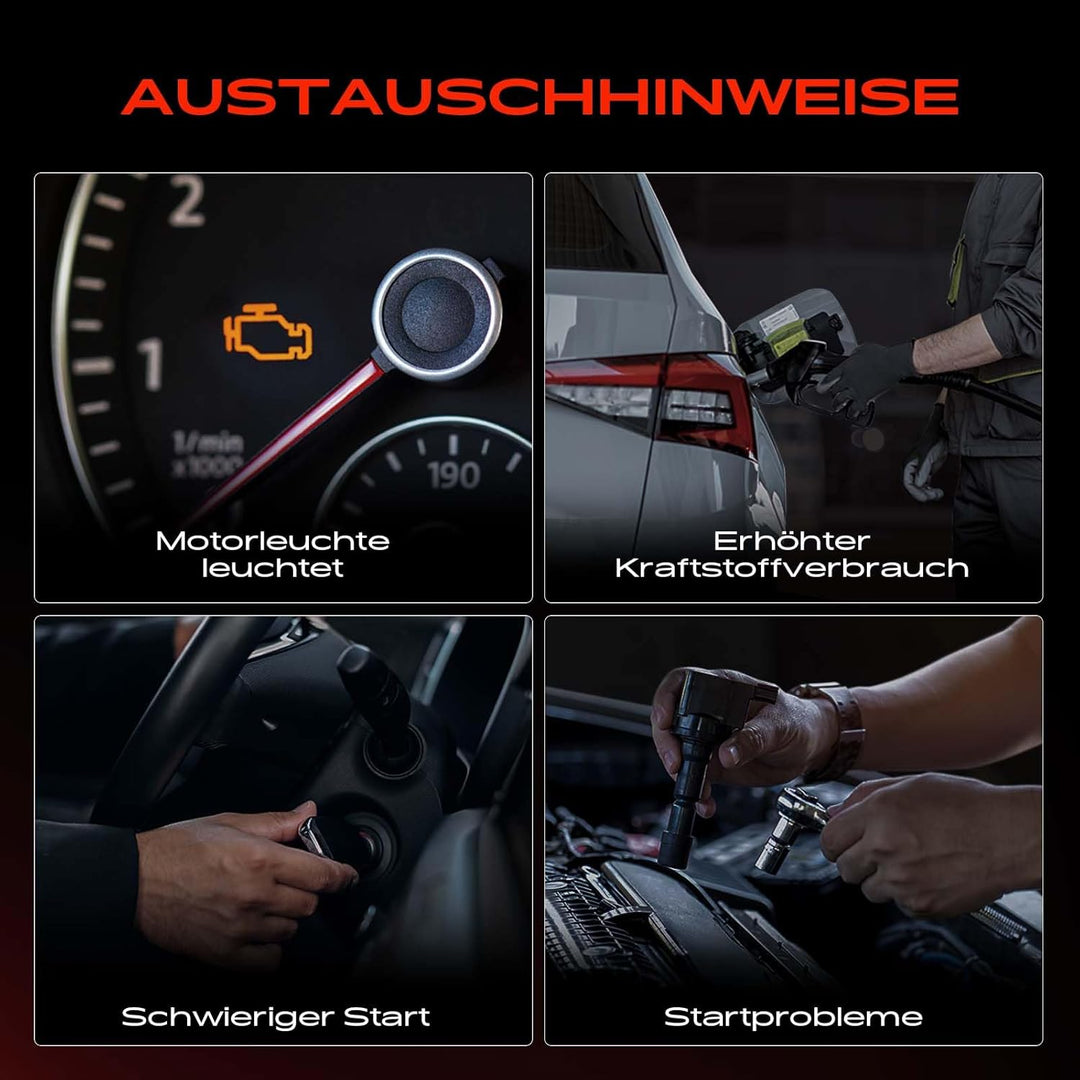 4x Zündspule Benzin für Fiesta VI Fiesta VI Van Focus III Transit Connect V408 Kasten 1.6L Benzin 20