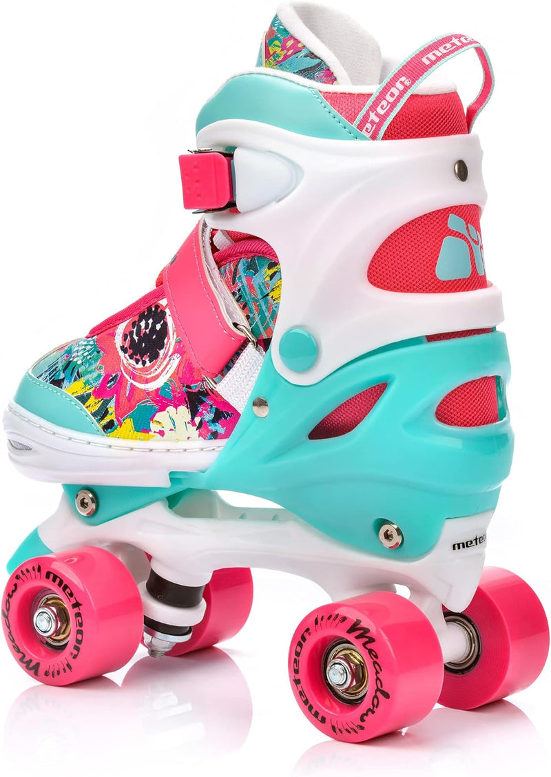 meteor Retro Rollschuhe Disco Roll Skate wie in den 80er Jahren Jugend Roll-Schuhe Kinder Quad Skate