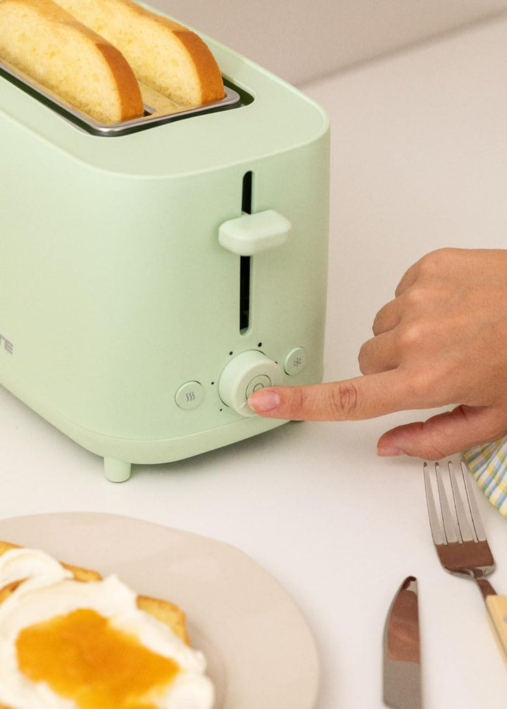 CREATE/TOAST STUDIO/Toaster Pastellgrün / 6 Leistungsstufen, Krümelschublade, Thermostat, Auftauen,