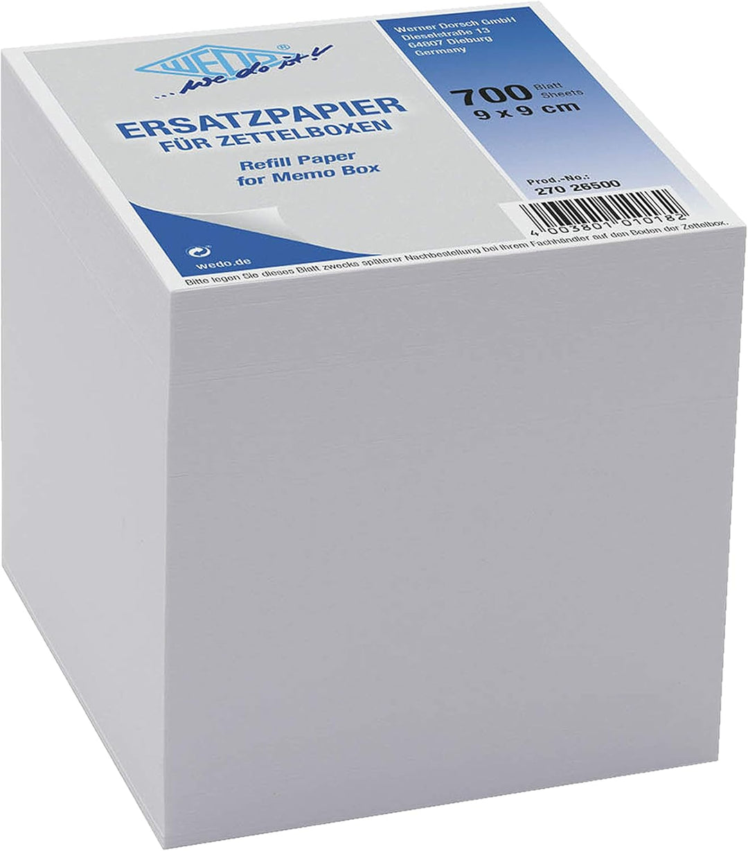 WEDO 6X Zettelbox Ersatzpapier weiss