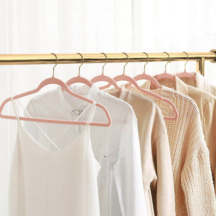 ManGotree 22 Pack Samtbügel mit 360° drehbarem Goldhaken, rutschfeste Filz-Anzugbügel, ultradünne, p