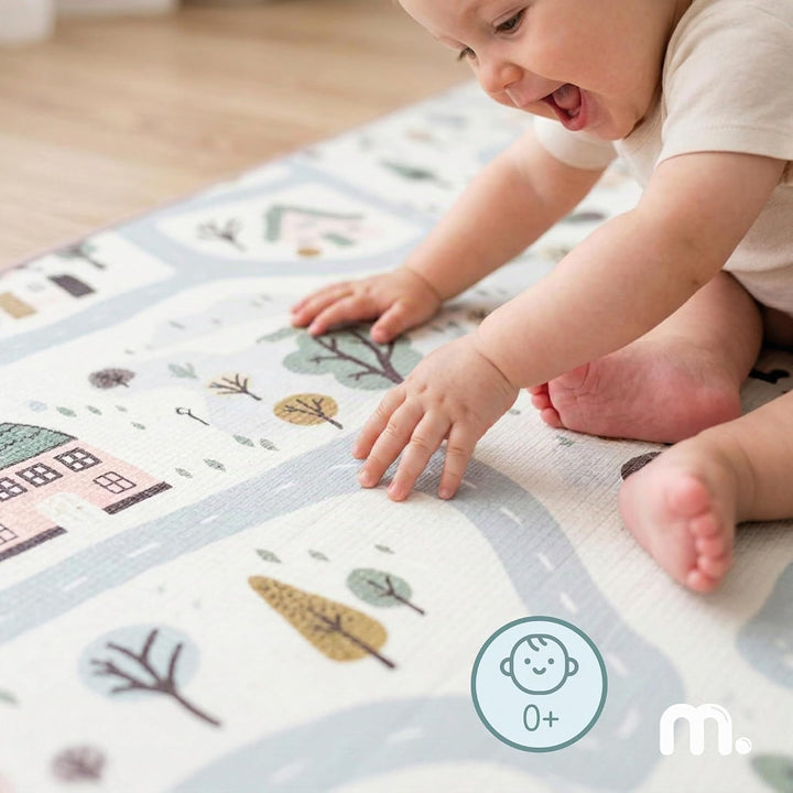 Mamabrum XPE Spielmatte für Babys und Kinder 180 x 150 cm, Doppelseitig, 1,5 cm Beżowy, Beżowy