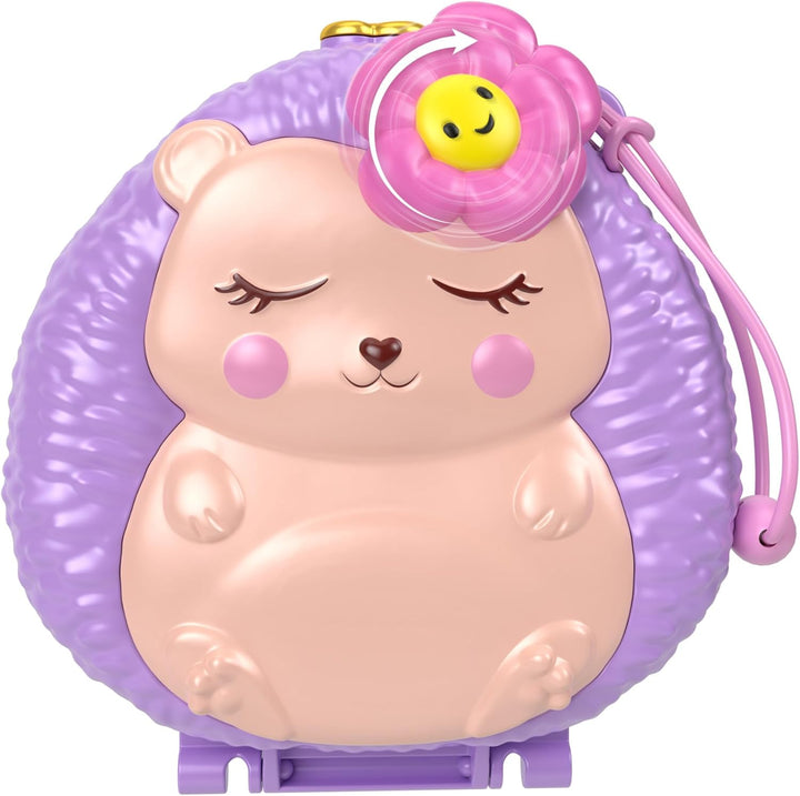 Polly Pocket Igel-Café Schatulle - Spielset mit 2 Puppen, 12 Accessoires und 9 Tieren, drehendes Ige