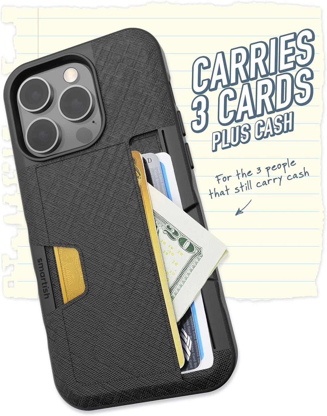 Smartish Schutzhülle für iPhone 14 Pro – Wallet Slayer Vol. 2 [Slim + Protective] Kreditkartenhalter