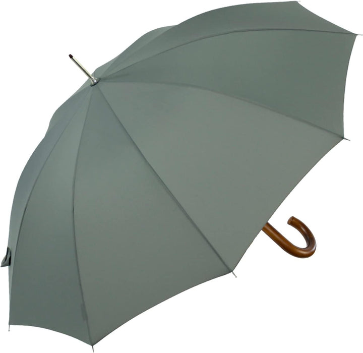 iX-brella Herren Stockschirm Automatik mit Echtholz-Rundhakengriff Grau grey, grey