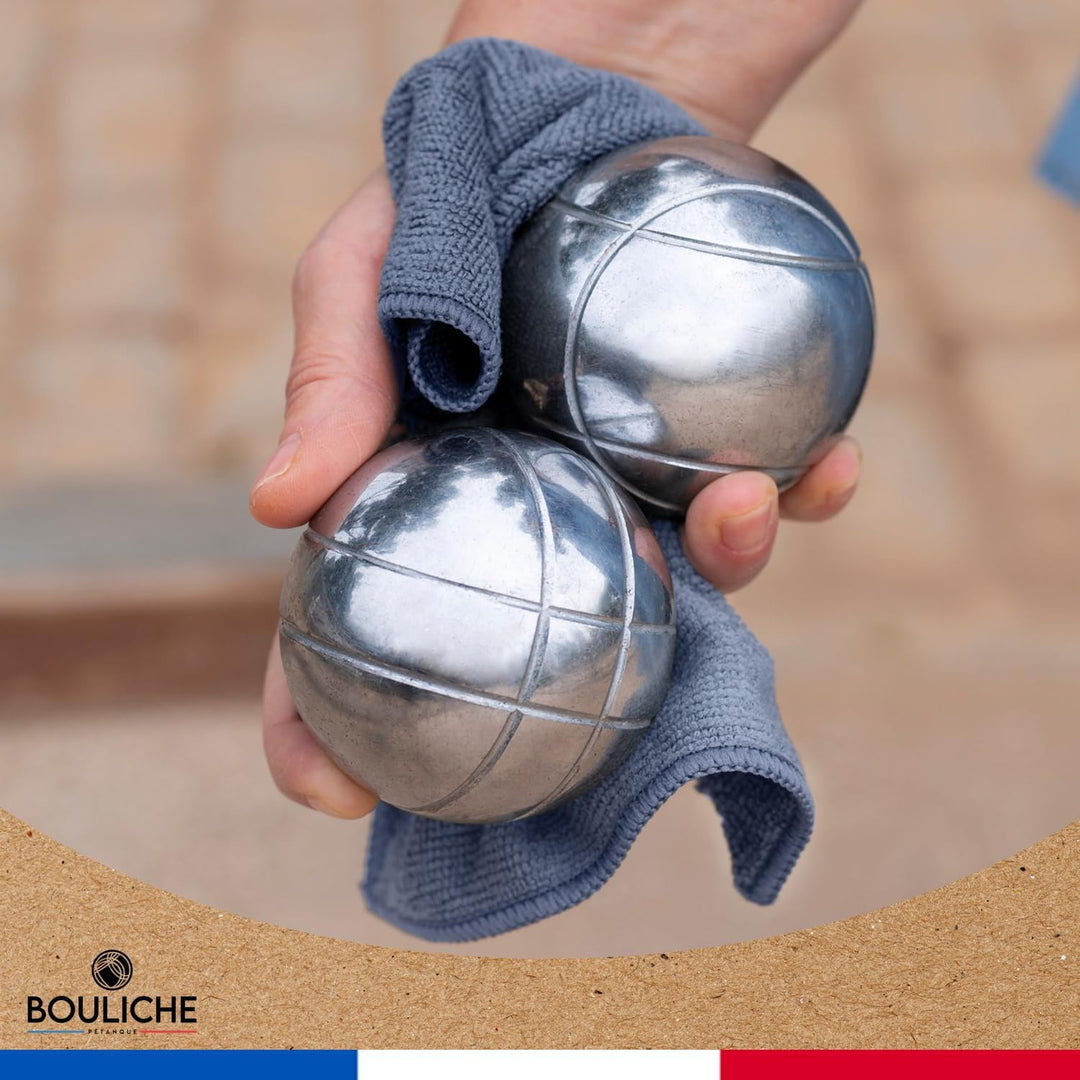 BOULICHE | Boulekugel Sammelset | Starker Magnet und Integriertes Massband | Tuch und Transporttasch