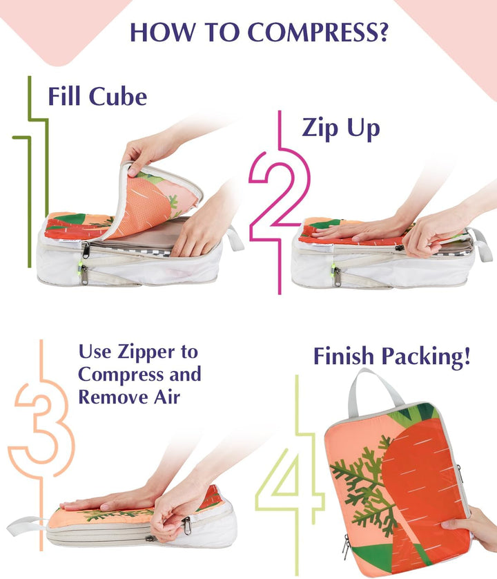 Gonex Compression Packing Cubes 6er Set, Gonex Kleidertaschen 6-teilig Verpackungswürfel, Kleidertas