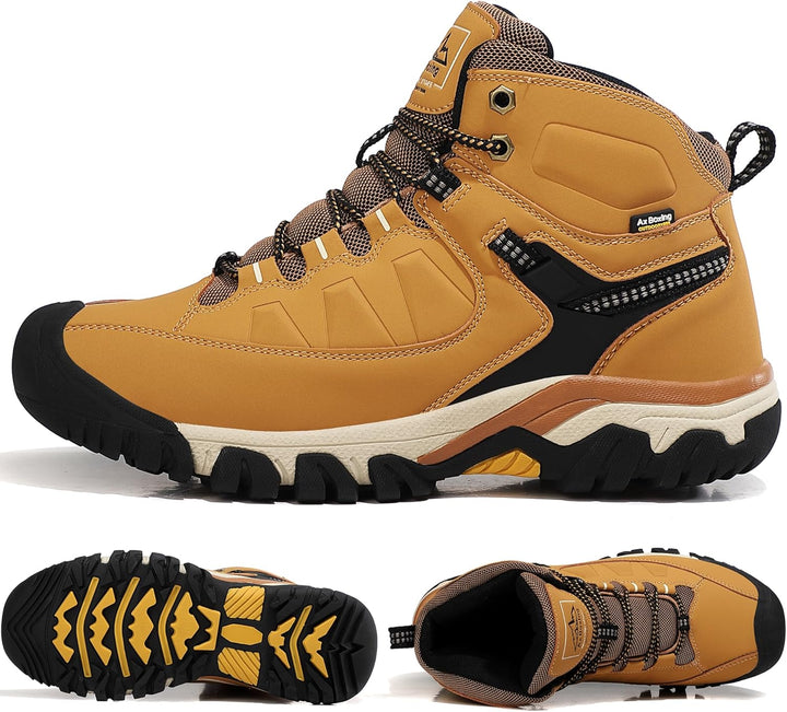 AX BOXING Winterschuhe Herren Gefüttert Winterstiefel Warm Wanderschuhe Draussen Winterboots Rutschf