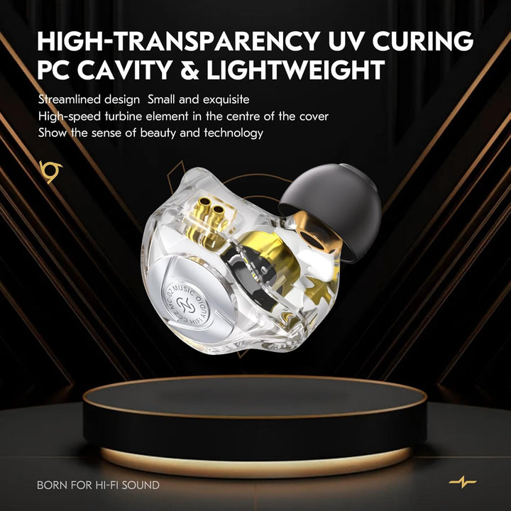 CCZ MC02 In Ear Monitor, In Ear Gaming Kopfhörer 10-mm-Dual-Magnet DD PET-Membran, IEM Kraftvoller B