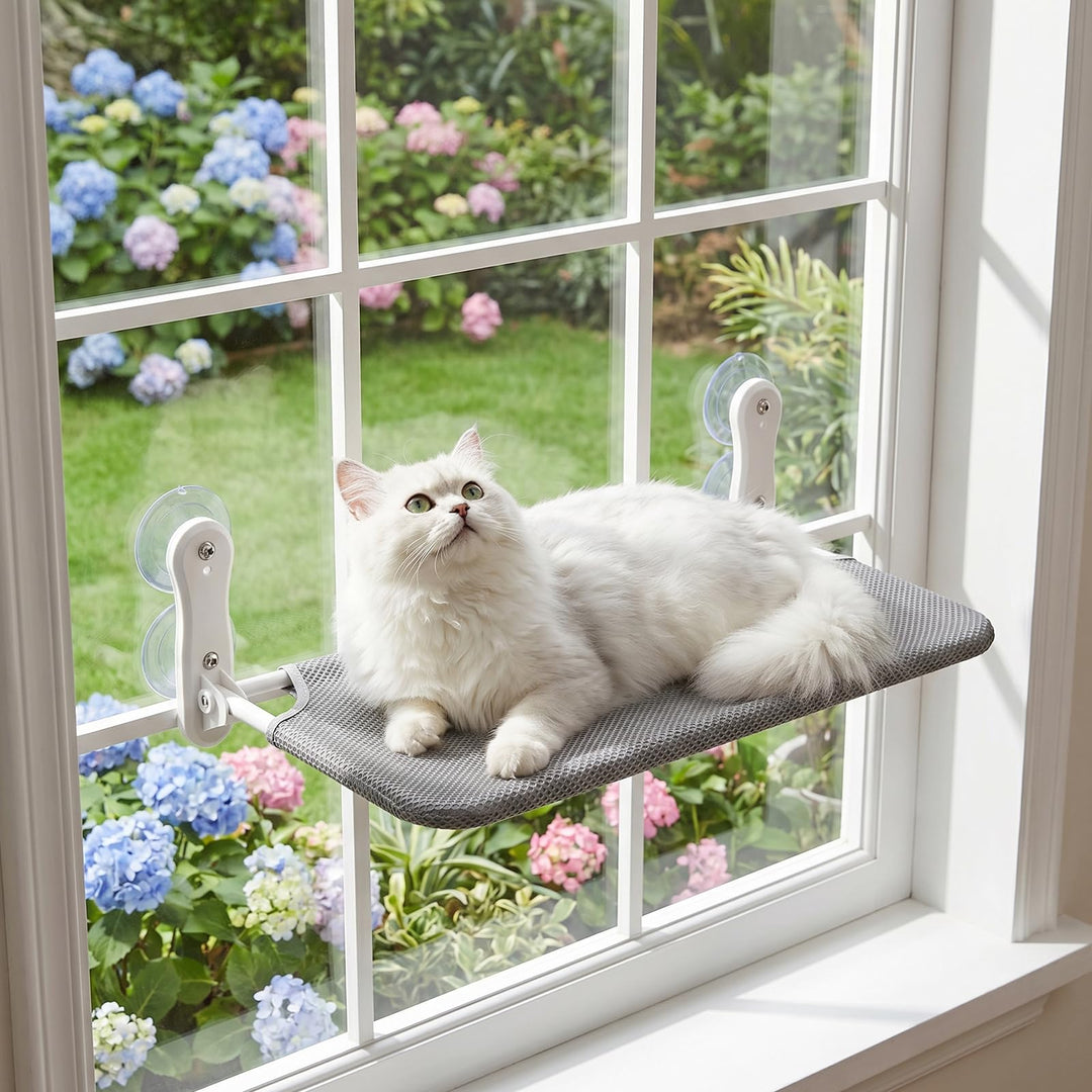 Kätzchen hängematte,fensterliegeplatz für Katzen mit Stabil Saugnäpfe,Katzenhängebett Fenster, Belas