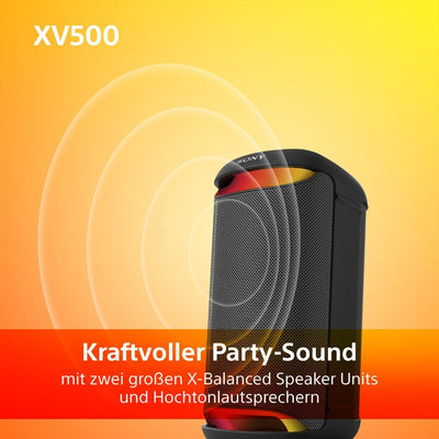 Sony SRS-XV500 - Kabelloser Bluetooth-Partylautsprecher mit kraftvollem Sound und MEGA BASS - 25 Stu