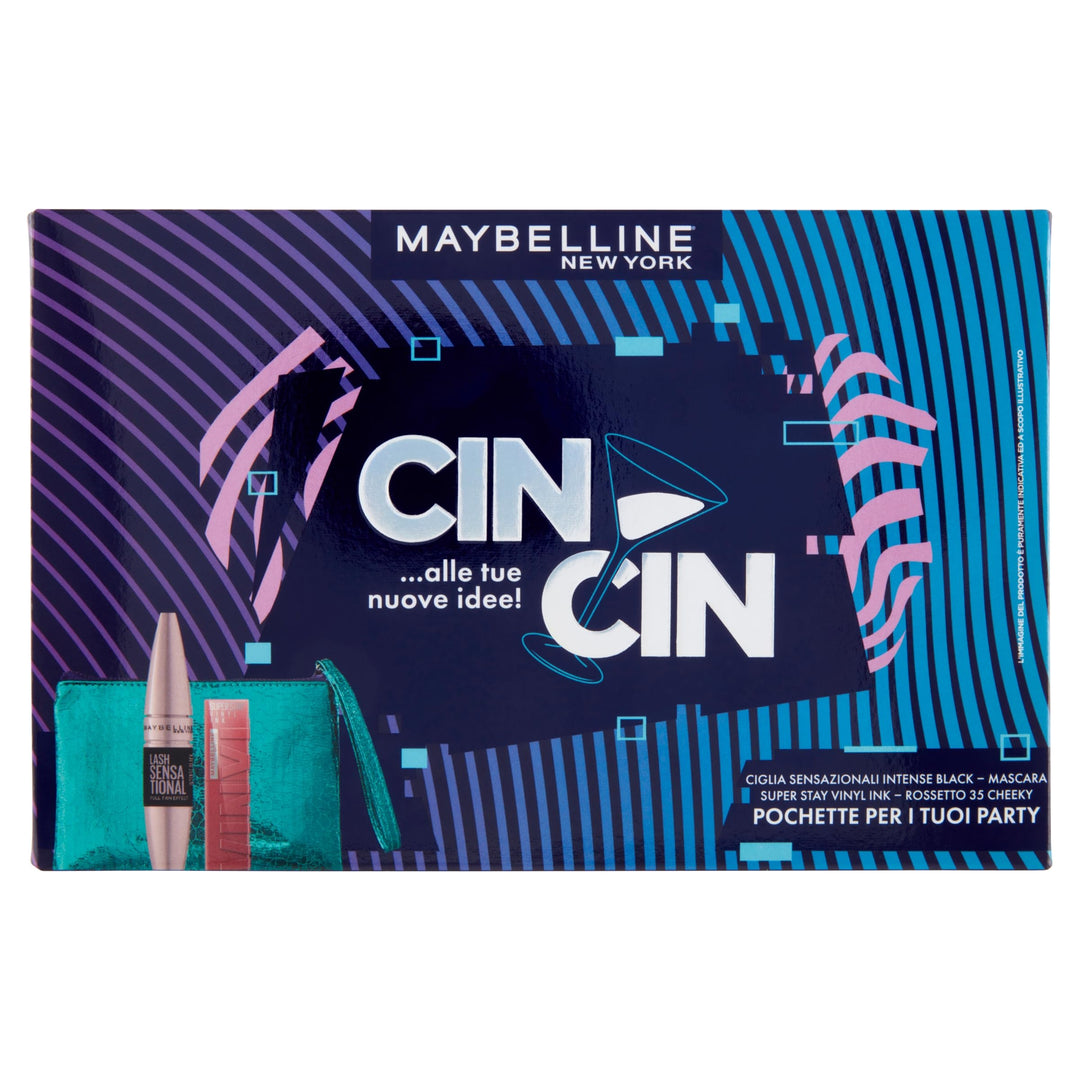 Maybelline New York Geschenktasche mit Mascara für Volumenwimpern, Intense Black, und langanhaltende