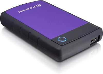 Transcend TS2TSJ25H3P 2TB portable, externe Festplatte (HDD) in purple (lila) mit Backup-Funktion (D