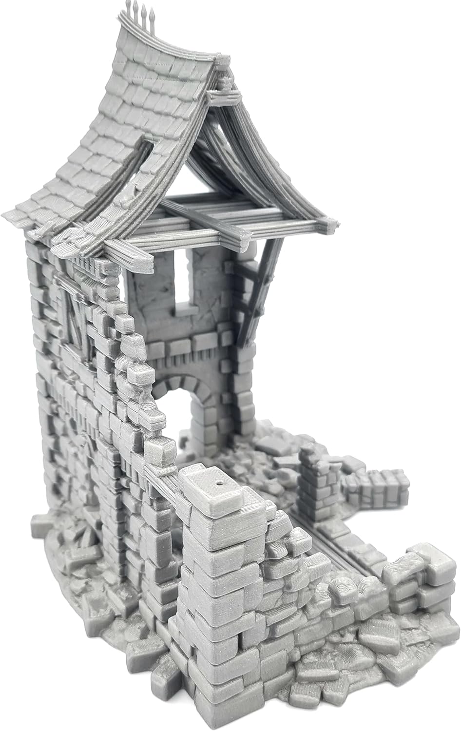 QP3D - Battle Ruined Medieval Building - Fantasy House Terrain Scenery for Tabletop & RPG 28-32mm Mi