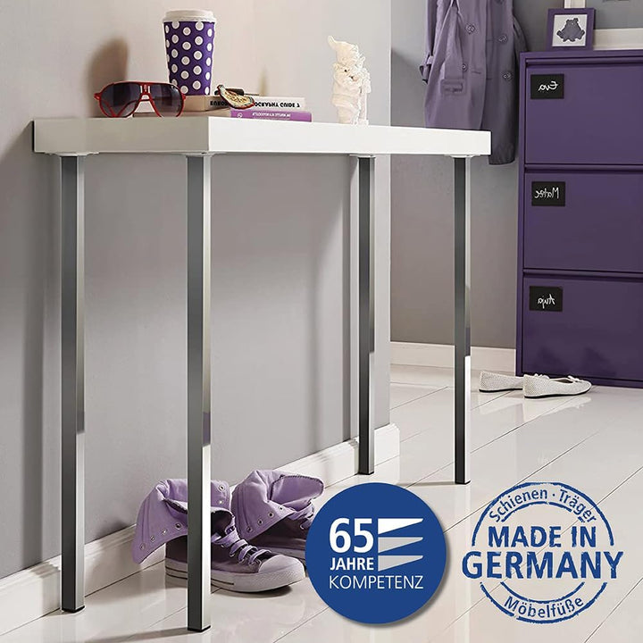 DIY Element System Möbelfuss eckig – Vierkant-Metallfuss, ideal als Tischbein für die Gestaltung ind