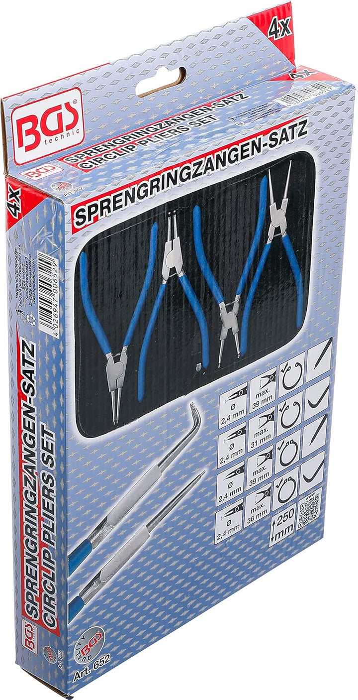 BGS 652 | Sprengringzangen-Satz | 250 mm | 4-tlg., 250 mm